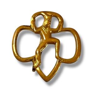 Vintage Brownies Membership Pin Gold Tone Girl Scout Pin 1960s